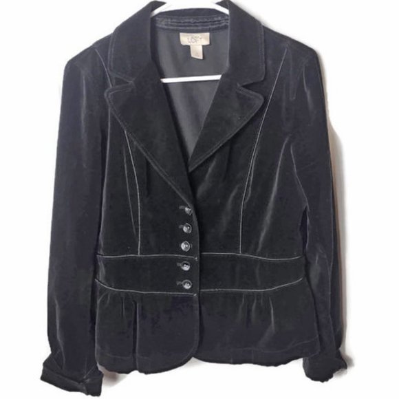 Ann Taylor Loft Womens Black Button Down Suit Blazer Jacket Size 10 - Picture 1 of 5